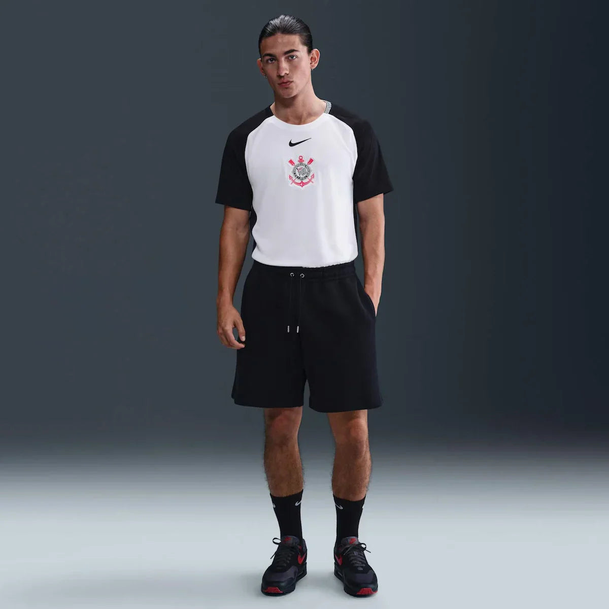 Camisa Corinthians I 25/26 s/n Torcedor Nike Masculina - Branco+Preto