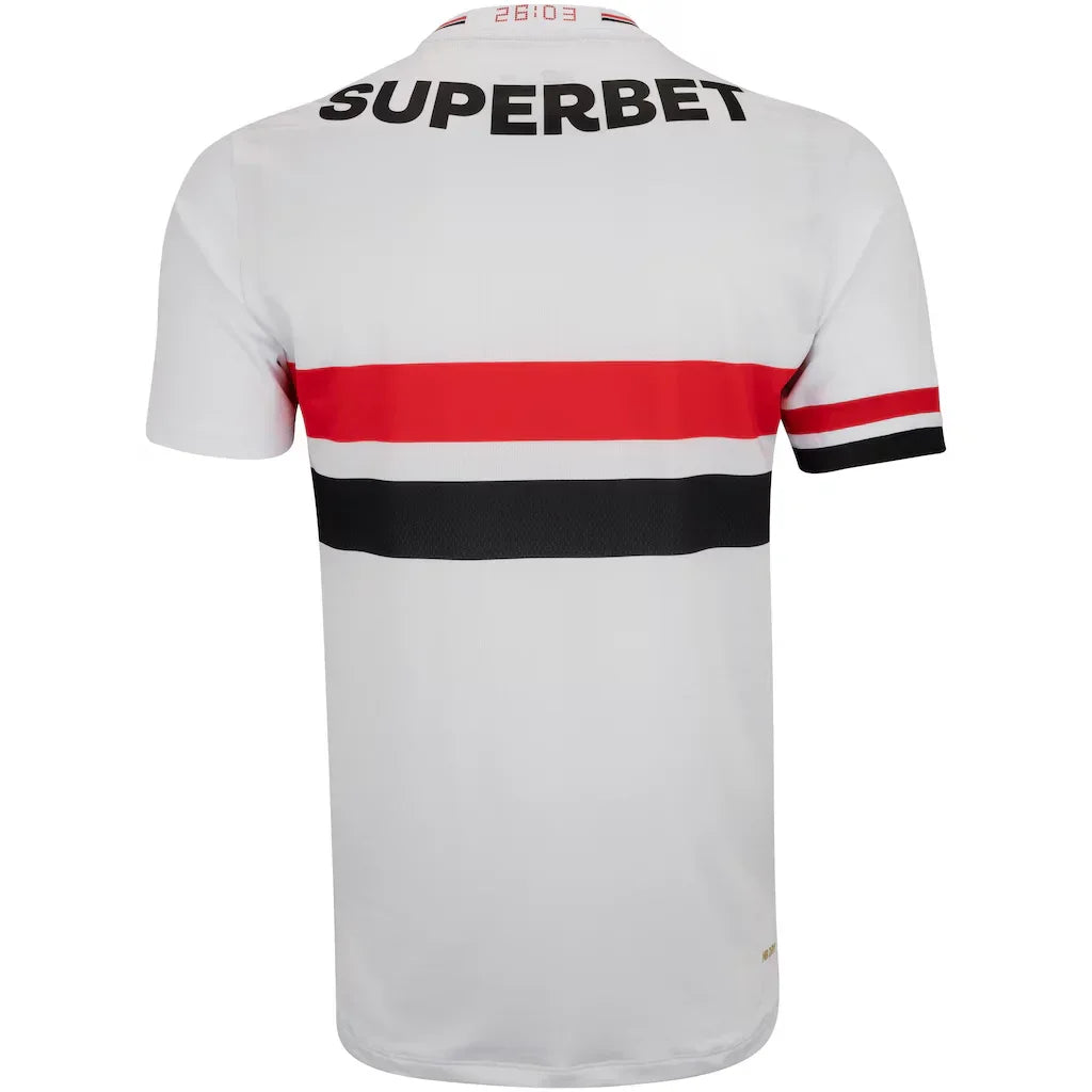 Camisa São Paulo I 25/26 s/n Torcedor New Balance Masculina - Branco+Vermelho