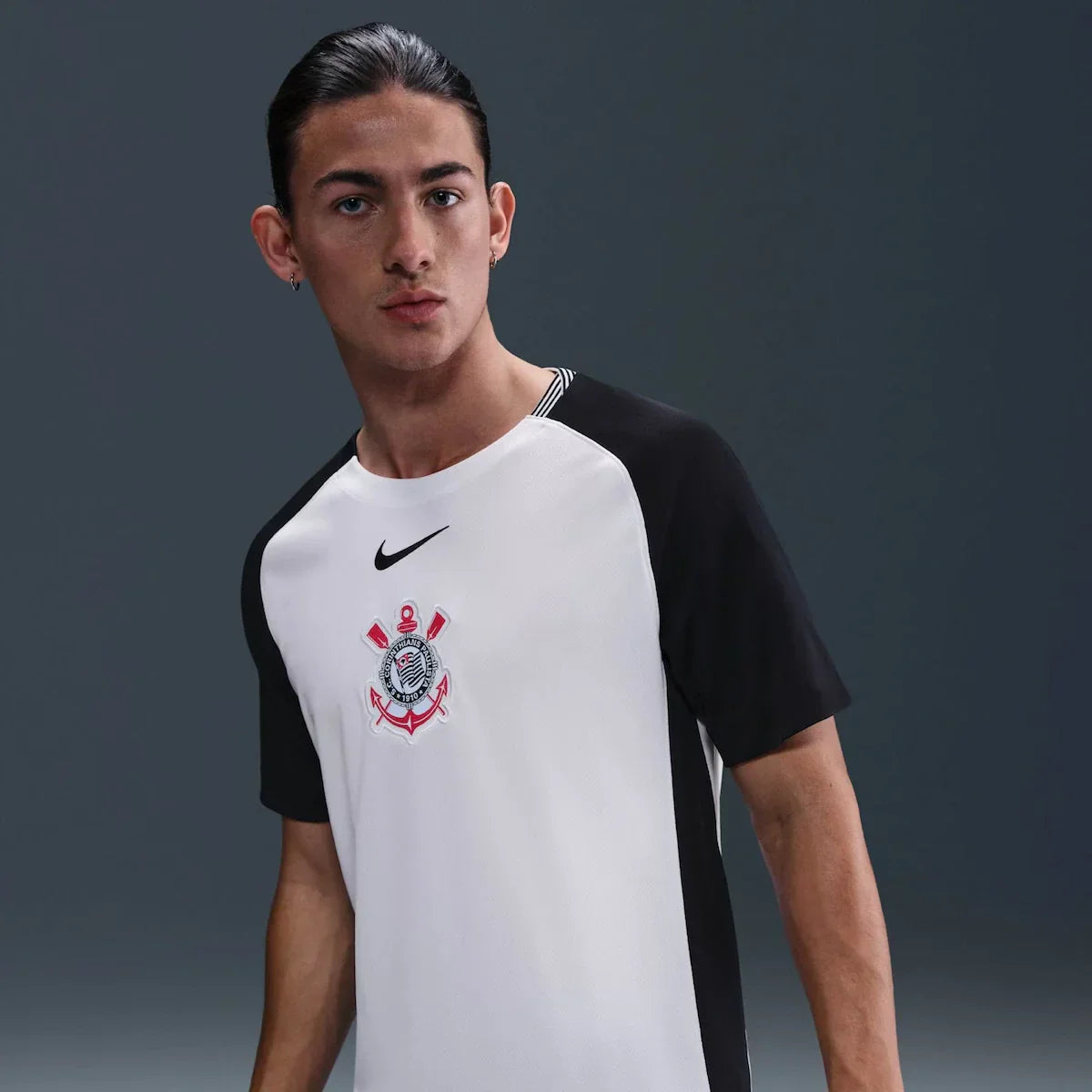 Camisa Corinthians I 25/26 s/n Torcedor Nike Masculina - Branco+Preto