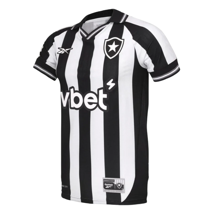 Camisa Botafogo I 25/26 s/n Torcedor Reebok Masculina - Branco+Preto
