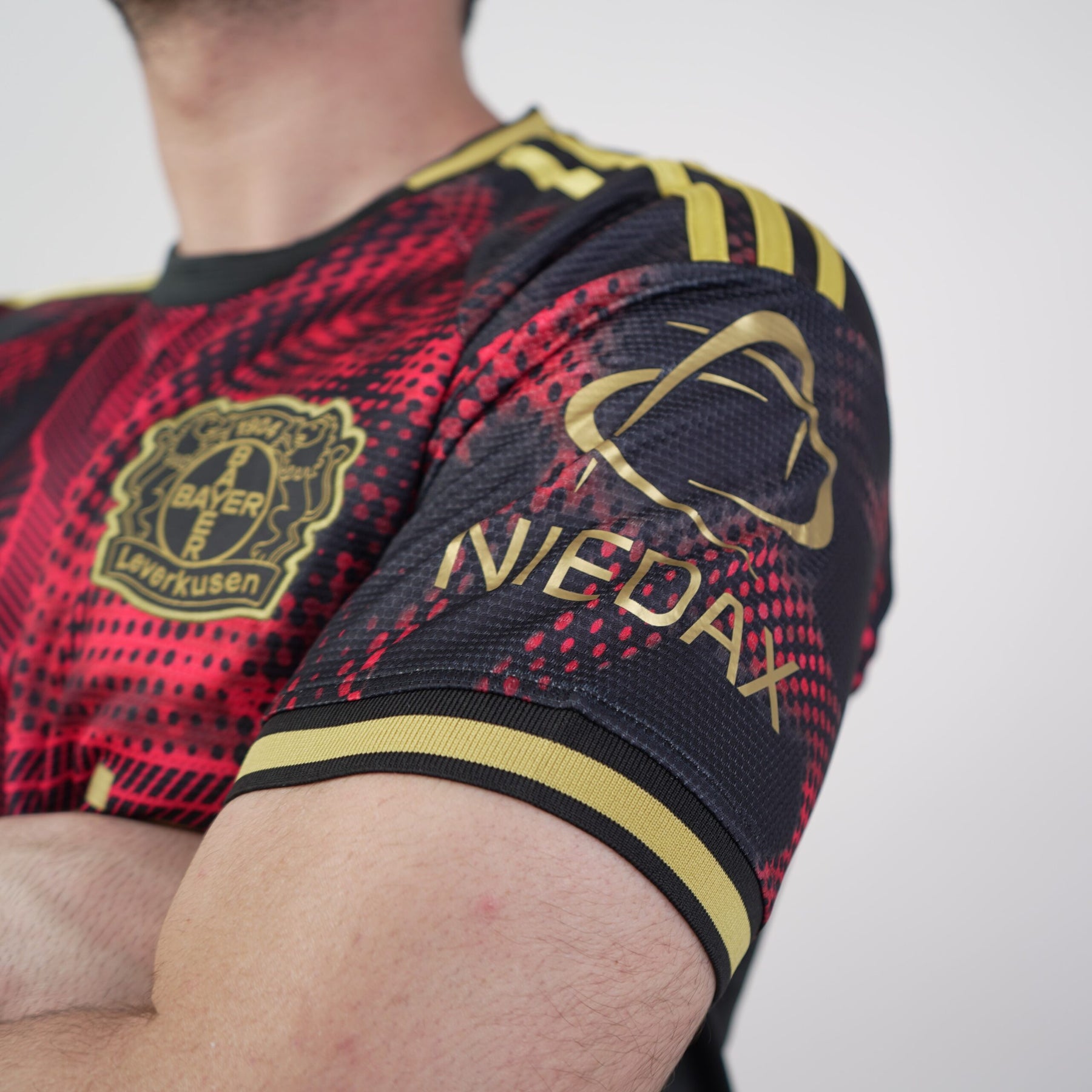 Camisa Bayer Leverkusen I 25/26 s/n Torcedor Adidas - Preto + Vermelho