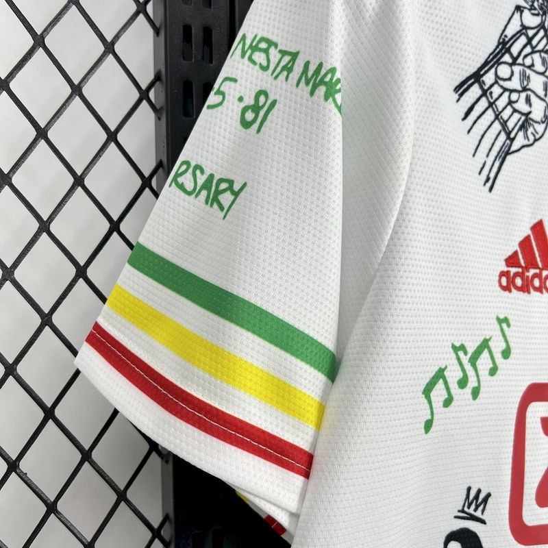 Camisa Ajax 25/26 s/n Amsterdam Bob Marley 40th Adidas Torcedor