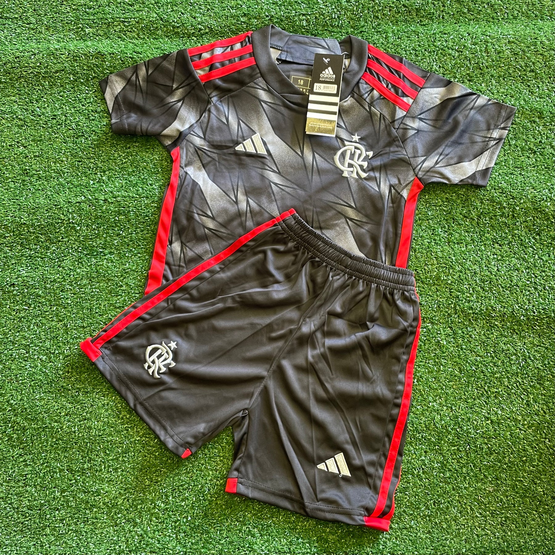 Conjuntinho Infantil Flamengo Adidas Preto+Branco