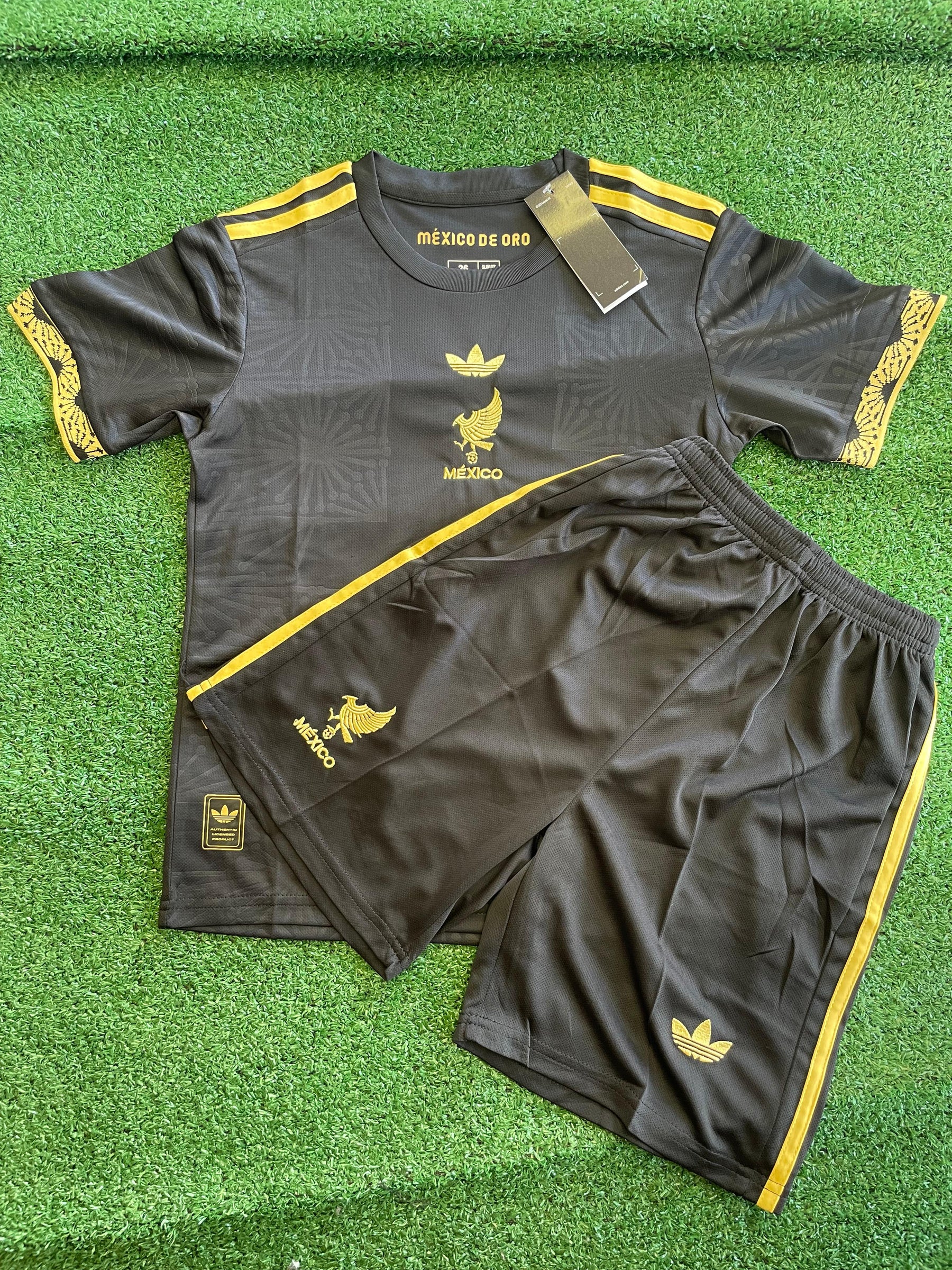 Conjuntinho Infantil Mexico Adidas Preto+Dourado