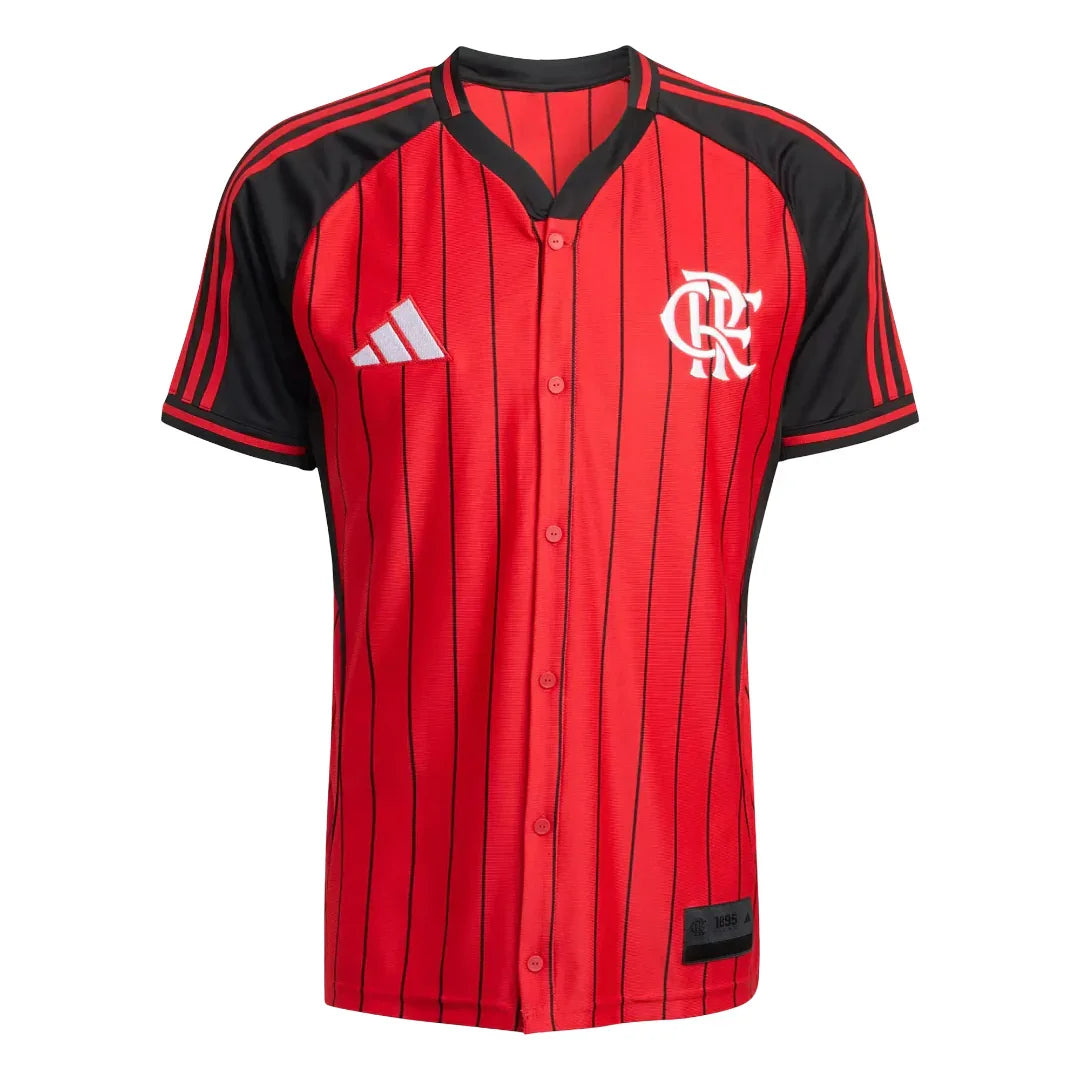 Camisa Flamengo Us Pack Basebol 25/26 Vermelha Botões