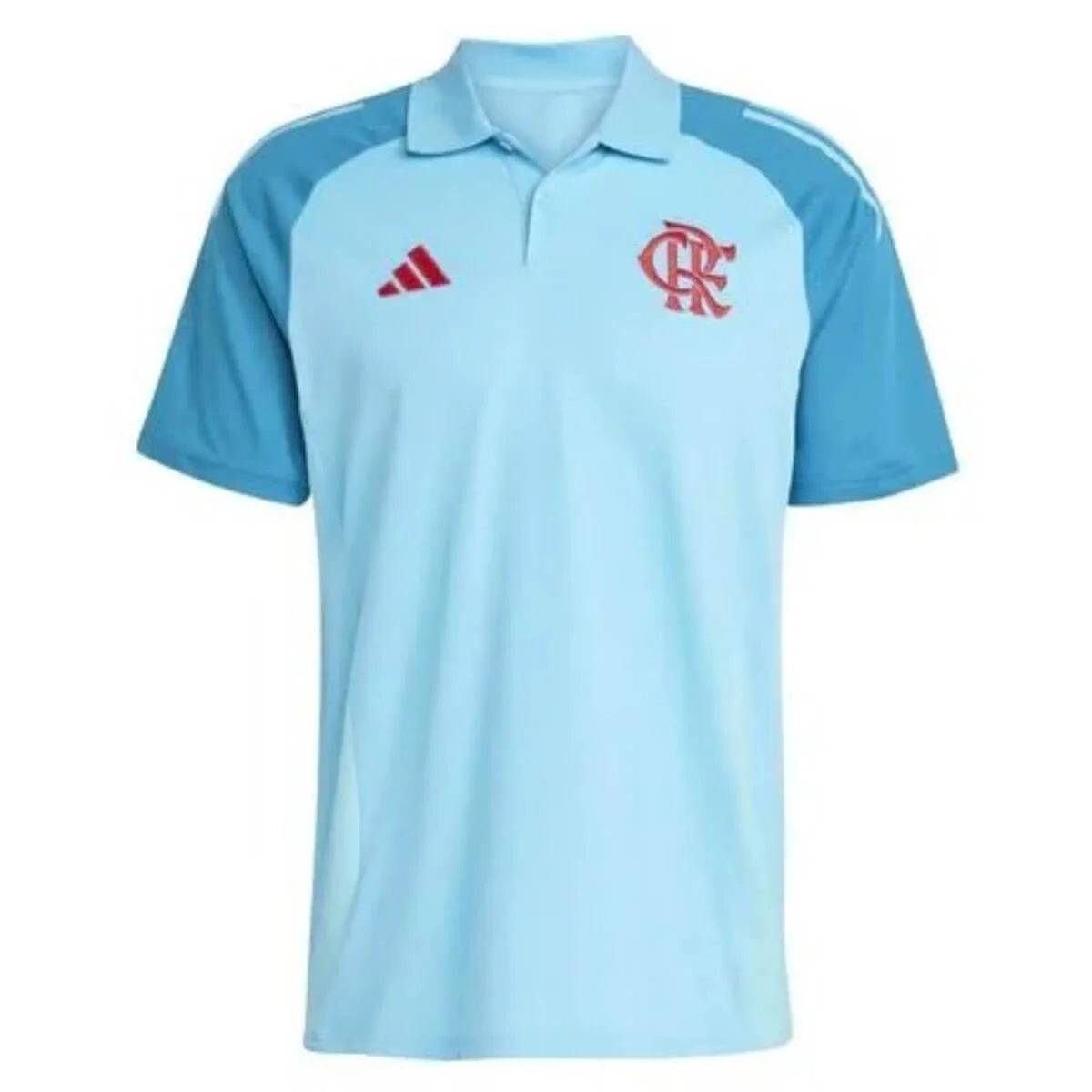 Camisa Flamengo Treino Polo 25/26 sn° Torcedor Adidas Masculina - Azul Claro