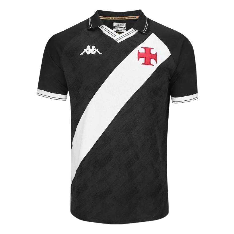 Camisa Vasco I 25/26 s/n Torcedor Kappa Masculino - Preto+Branco