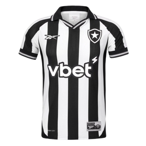 Camisa Botafogo I 25/26 s/n Torcedor Reebok Masculina - Branco+Preto
