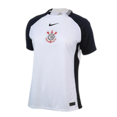 Camisa Nike Corinthians I 25/26 Torcedora Feminina - Branco+Preto