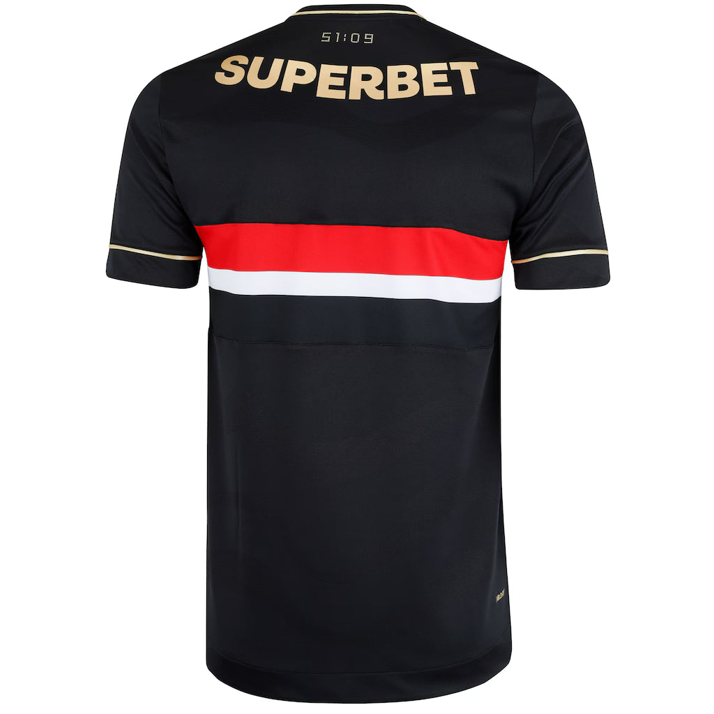 Camisa São Paulo III 25/26 s/n° Torcedor Comemorativa New Balance Masculina - Preto+Vermelho