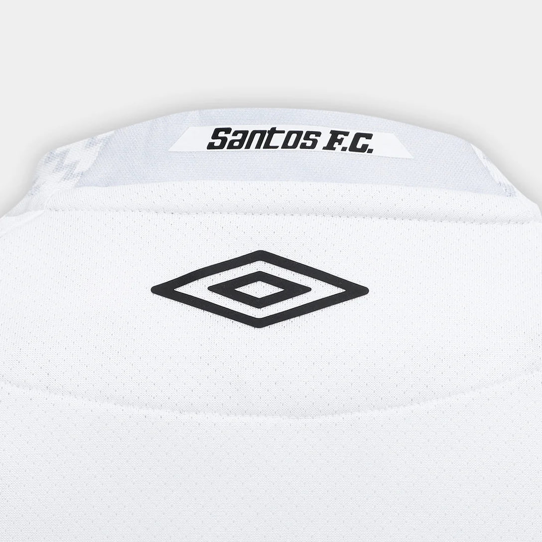 Camisa Santos I 25/26 s/n Jogador Umbro Feminina - Branco+Cinza