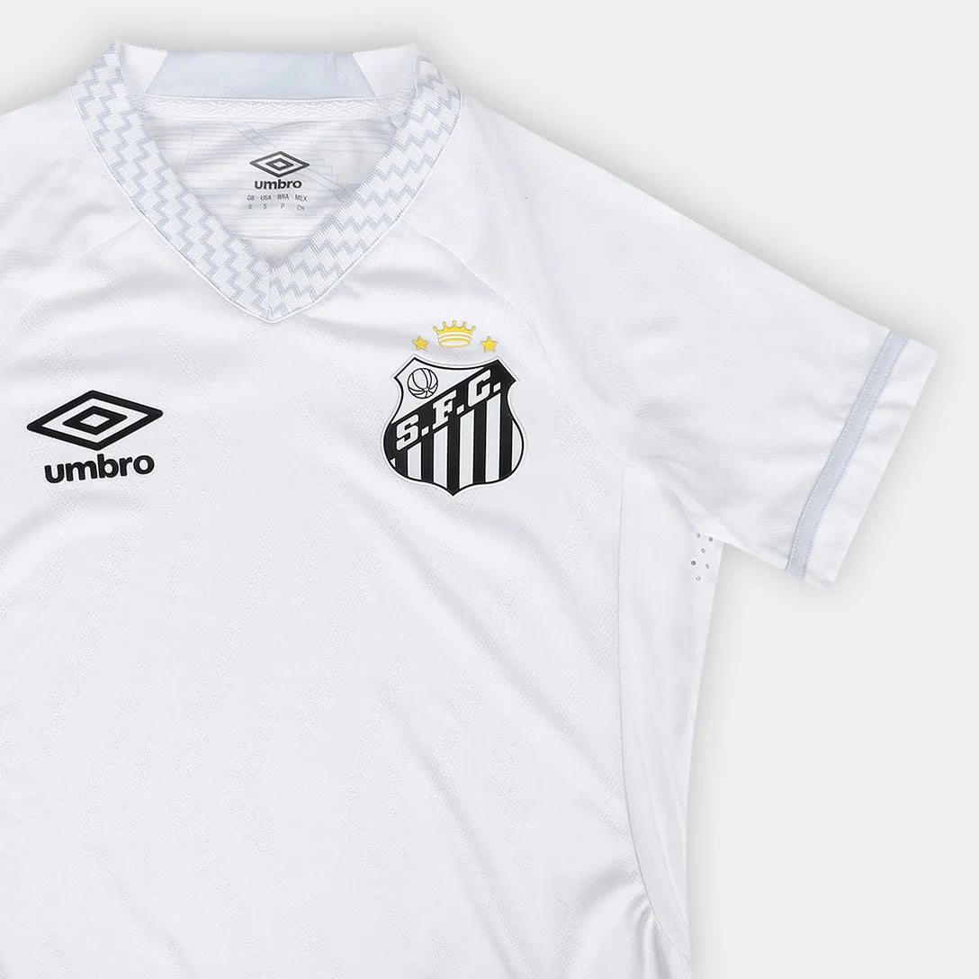Camisa Santos I 25/26 s/n Jogador Umbro Feminina - Branco+Cinza