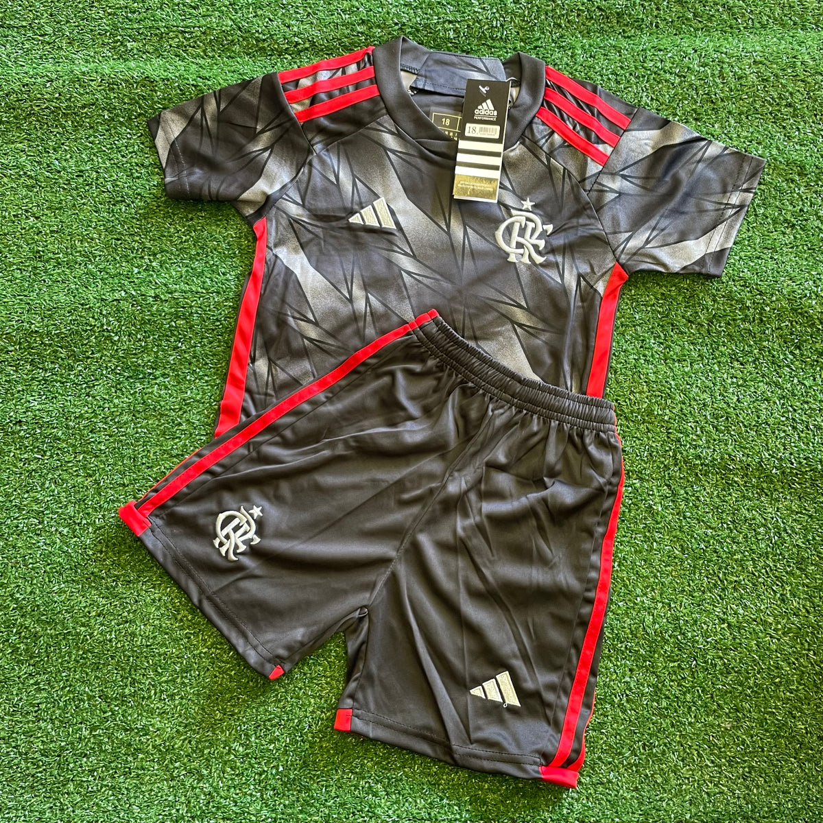 Conjuntinho Infantil Flamengo Adidas Preto+Branco