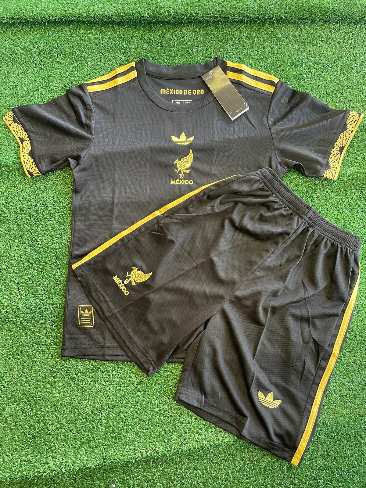 Conjuntinho Infantil Mexico Adidas Preto+Dourado