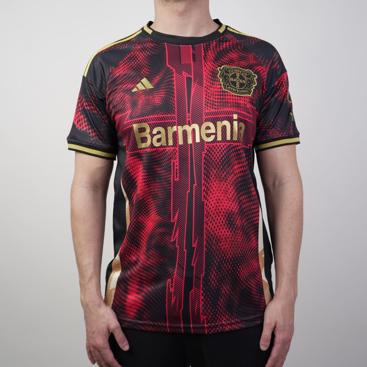 Camisa Bayer Leverkusen I 25/26 s/n Torcedor Adidas - Preto + Vermelho