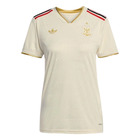 Camisa Flamengo III 25/26 Torcedor Adidas Feminina - Off White