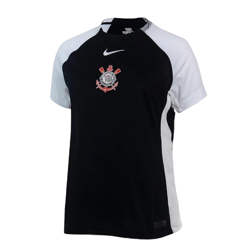 Camisa Nike Corinthians II 2025/26 Torcedora Feminina - Preto+Branco