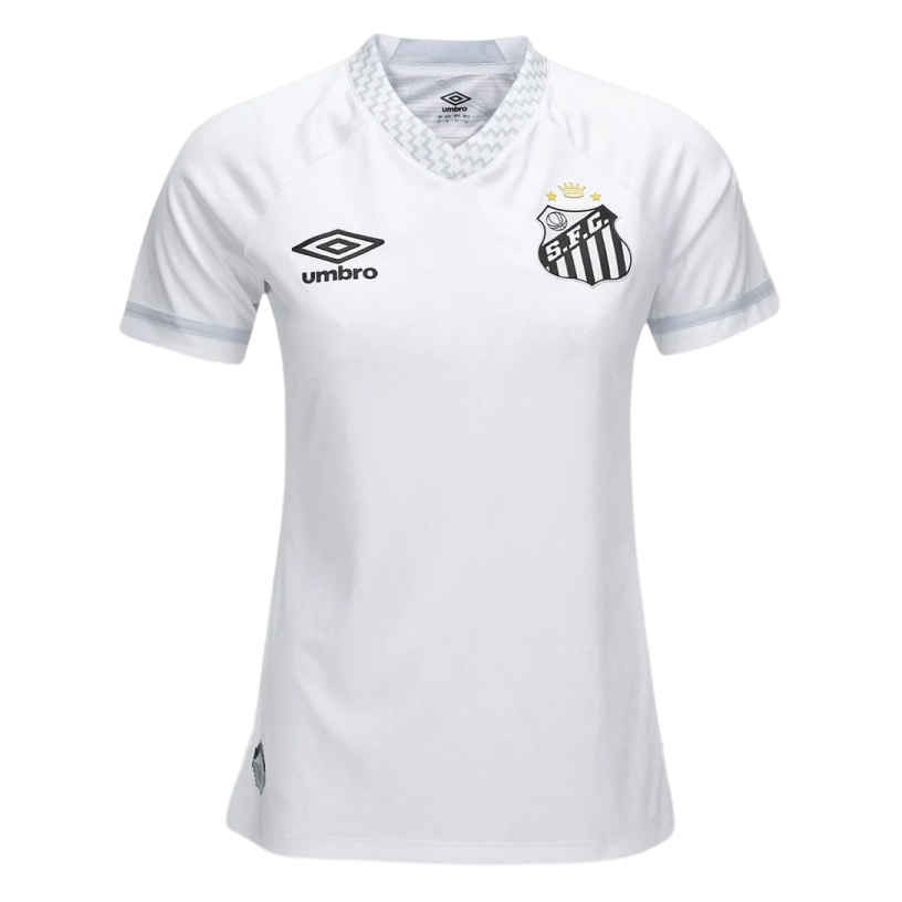 Camisa Santos I 25/26 s/n Jogador Umbro Feminina - Branco+Cinza