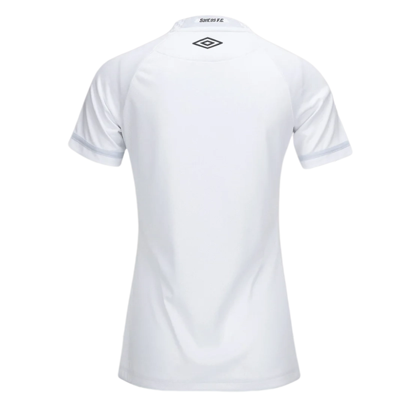 Camisa Santos I 25/26 s/n Jogador Umbro Feminina - Branco+Cinza