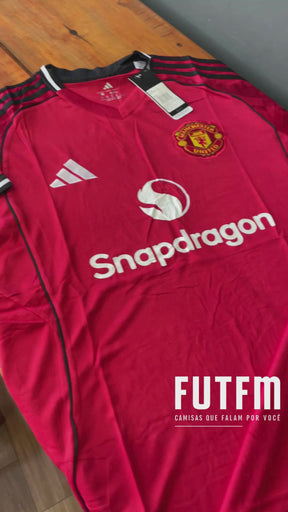 Camisa Manchester United I 25/26 s/n Torcedor Adidas Masculina - Vermelho