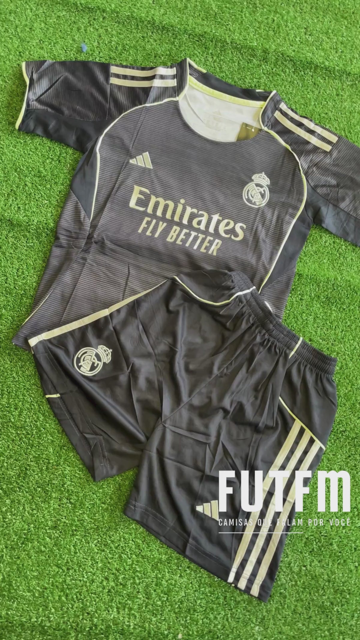 Conjuntinho Infantil Real Madrid Adidas Cinza