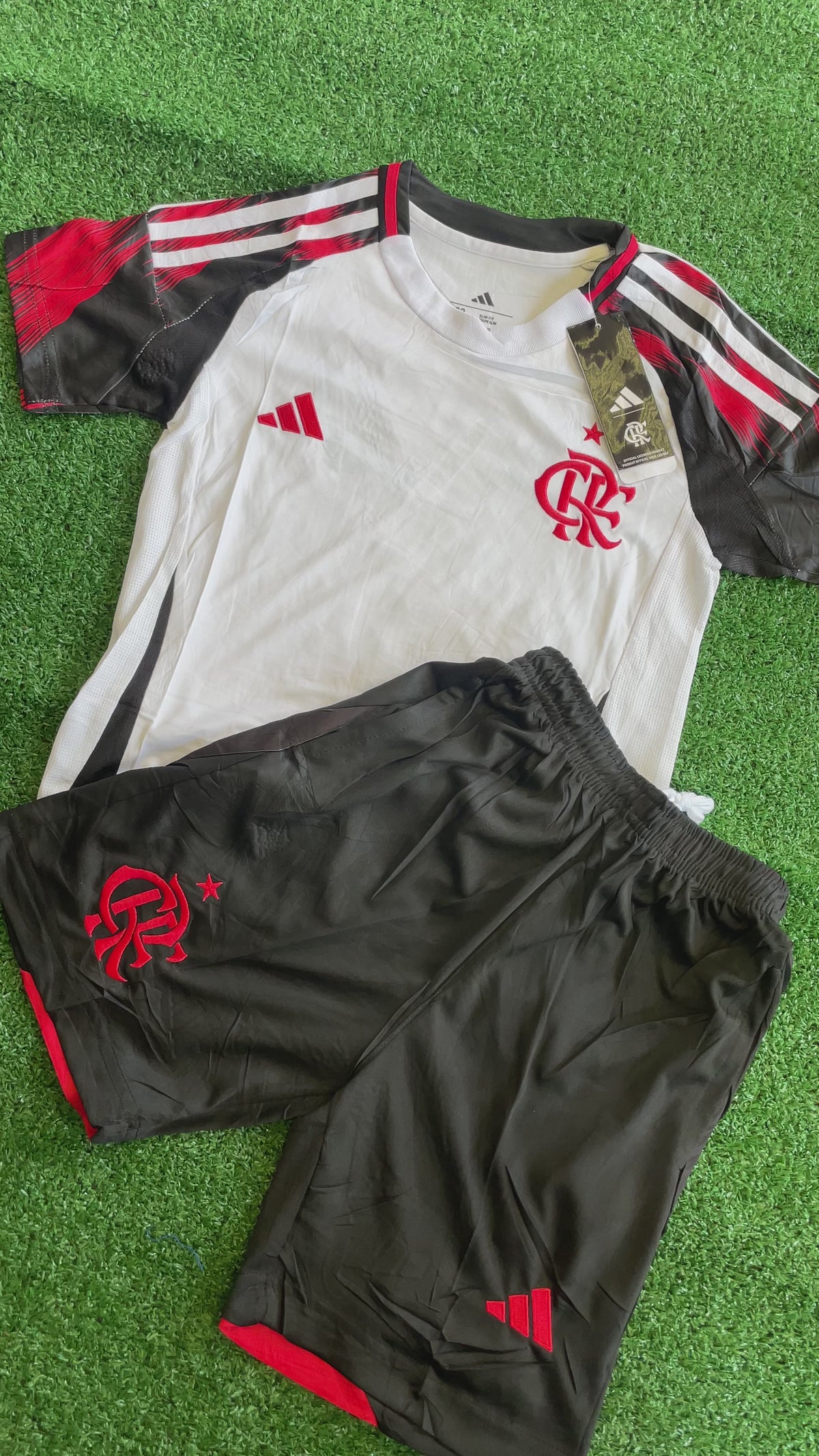 Conjuntinho Infantil Flamengo Adidas Branca+Vermelho