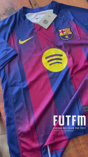Camisa Nike Barcelona I 25/26 Torcedor - Azul+Vermelho