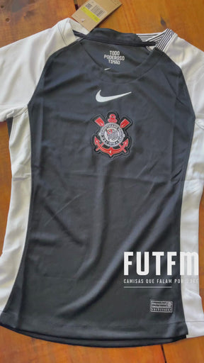 Camisa Nike Corinthians II 2025/26 Torcedora Feminina - Preto+Branco