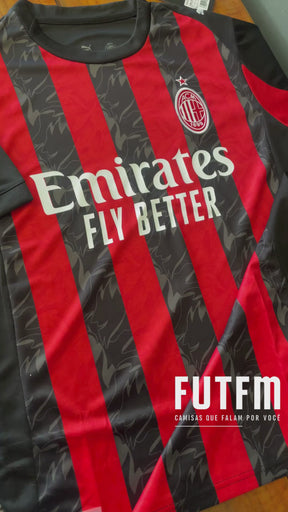Camisa do Milan I 25/26 s/n Torcedor Puma Masculina - Vermelho+Preto