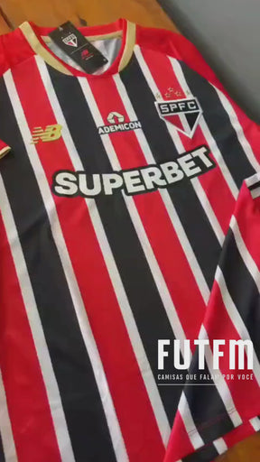 Camisa do São Paulo II 25/26 s/n New Balance Masculina Torcedor Vermelho+Branco