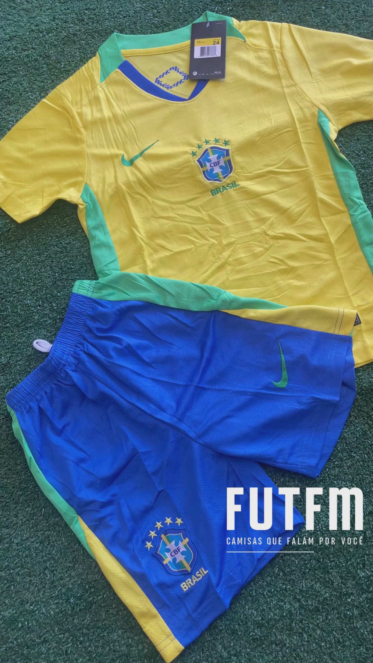 Conjuntinho Seleção Brasileira Nike - Amarelo+Verde