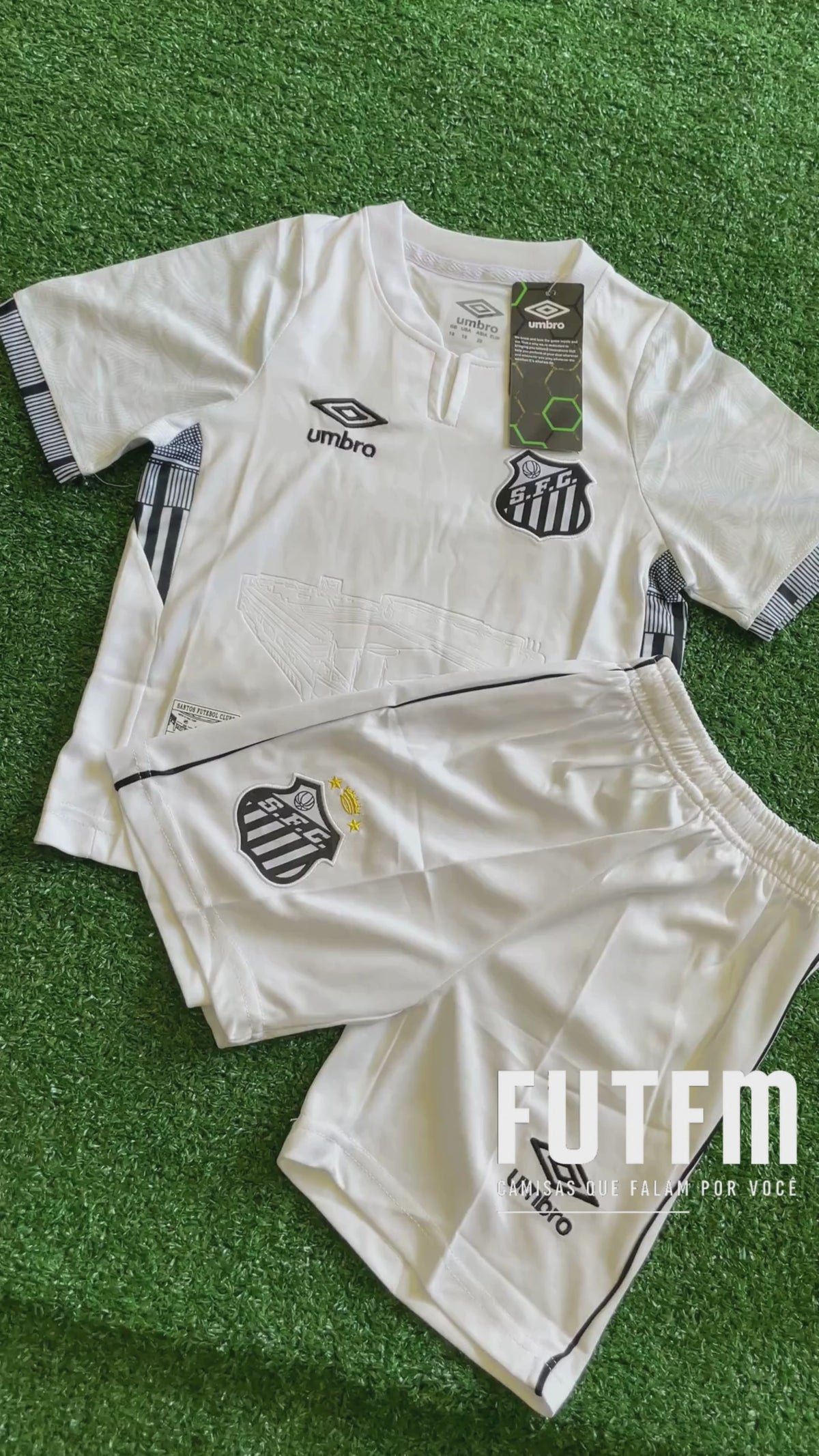 Conjuntinho Infantil Santos Umbro Branco
