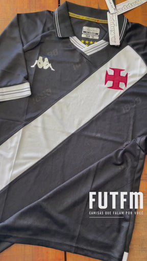 Camisa Vasco I 25/26 s/n Torcedor Kappa Masculino - Preto+Branco