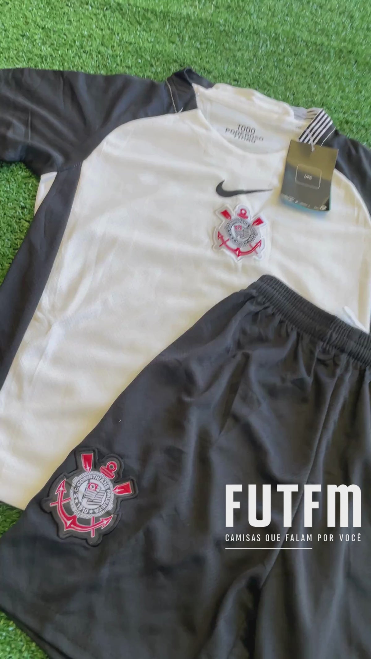 Conjuntinho Infantil Corinthians Nike Branco+Preto
